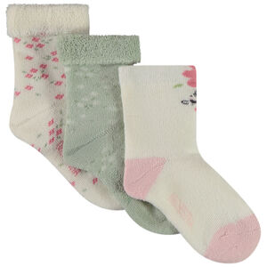 Lot de 3 paires de chaussettes fantaisie en tricot pour bébé fille 