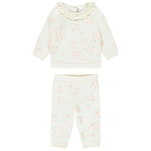 Ensemble jogging 2 pièces imprimé fleuri pour bébé fille 