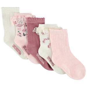 Lot de 5 paires de chaussettes normales fantaisie pour bébé fille 