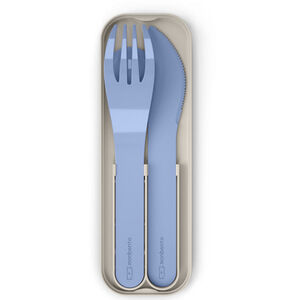 Set de 3 couverts en plastique PLA bleu infinity 