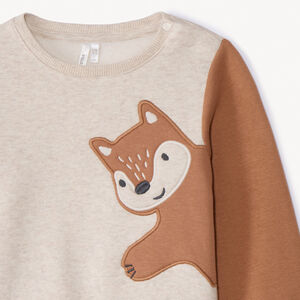 Sweat molleton avec patch renard pour bébé garçon  