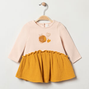 Robe manches longues effet 2 en 1 pour bébé fille 