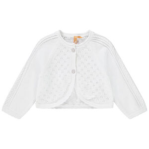 Gilet tricot en maille ajourée pour bébé fille 