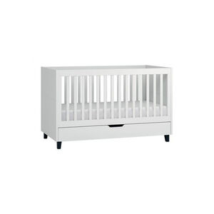 Lit Simple 70 x 140 cm - Blanc / Noir 