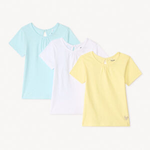 Lot de 3 t-shirts manches courtes unis pour bébé fille 