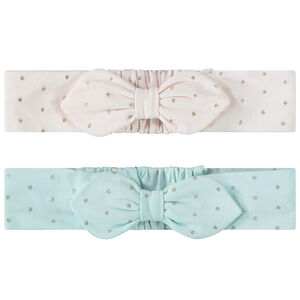 Lot de 2 bandeaux imprimé pois pour bébé fille 