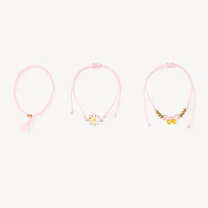 Lot de 3 bracelets roses pour fille  
