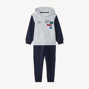 Ensemble jogging et sweat à capuche garçon colorblock 