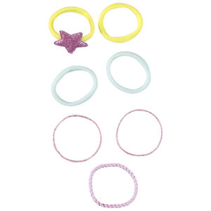 Lot de 7 élastiques pastel fantaisie pour fille 