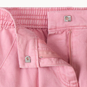 Pantalon cargo en twill uni avec ceinture pour fille 