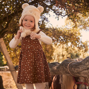 Ensemble sous-pull + robe imprimée cœurs pour bébé fille 