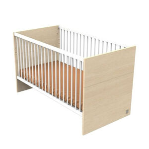 Lit Little Big Bed 140 x 70 cm Nature chêne velours/blanc laqué 