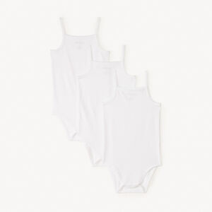 Lot de 3 bodies débardeurs blancs pour bébé fille 