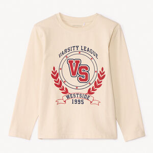 T-shirt manches longues uni avec soft print pour garçon  