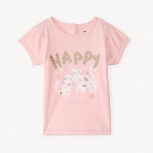 T-shirt manches courtes à fleurs 3D pour bébé fille 