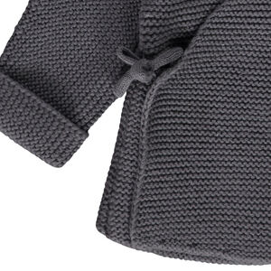 Gilet en tricot point mousse effet cache-cœur pour bébé 