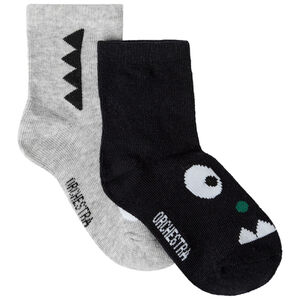 Lot de 2 paires de chaussettes assorties motif Dinosaure 