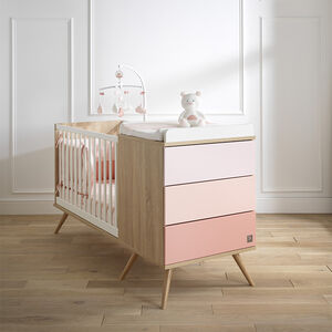 Lit combiné évolutif Seventies 60 x 120 cm - Rose 