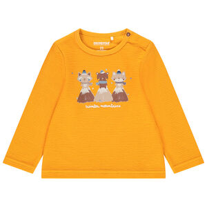 T-shirt manches longues jaune print animaux pour bébé garçon 