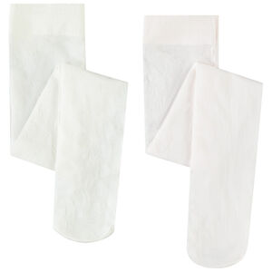 Lot de 2 collants fins en jacquard texturé pour bébé fille 