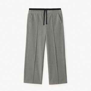 Pantalon large rayé effet double taille pour fille 