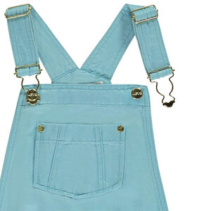 Salopette courte en toile unie pour fille 