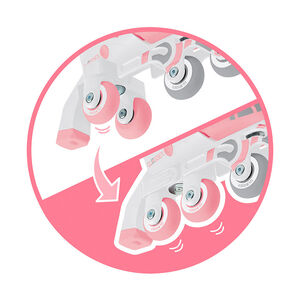 Patins à roulettes évolutifs Learning 2 en 1 S-M/30-33 rose 