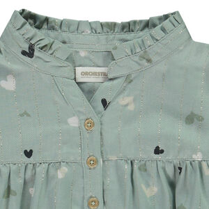 Tunique manches longues scintillante imprimé cœurs pour fille 