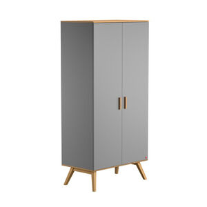 Armoire 2 portes Nautis - Gris / Bois 