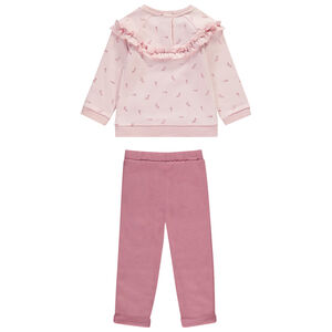 Ensemble jogging + sweat fantaisie à volants pour bébé fille 