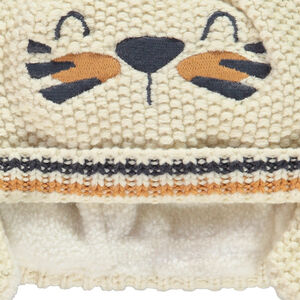 Bonnet tricot en sherpa avec oreilles 3D et broderies pour bébé garçon 