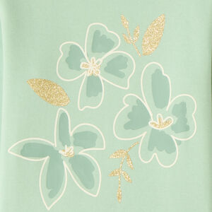 Sweat en molleton imprimé fantaisie pailleté pour fille 