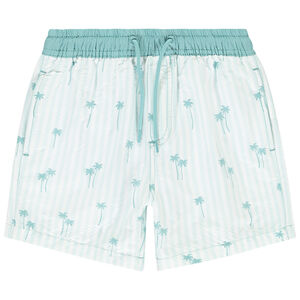 Short de bain imprimé palmiers et rayé pour garçon 