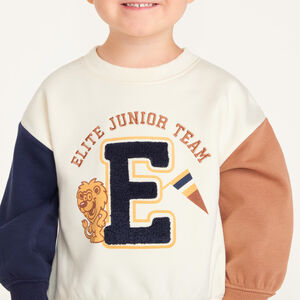 Sweat oversize bicolore bébé garçon esprit campus 