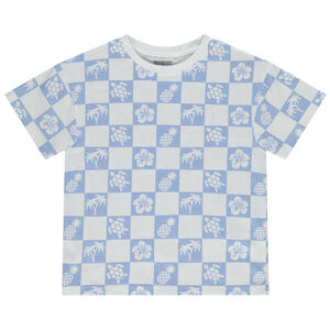 T-shirt manches courtes damier avec imprimé fantaisie pour garçon 