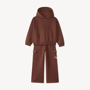 Ensemble de jogging fille sweat à capuche et pantalon cargo 