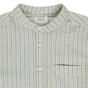 Chemise manches longues retroussables et rayée pour garçon 