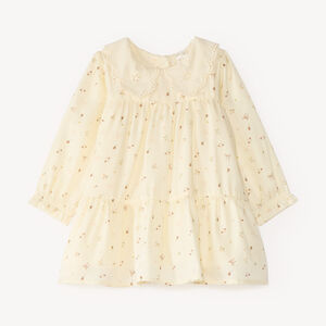 Robe fleurie bébé fille à col broderie anglaise 