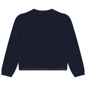 Gilet en tricot uni et lurex fille 