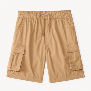 Bermuda cargo uni en popeline pour garçon 