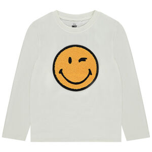 T-shirt manches longues patch bouclettes SmileyWorld pour garçon 