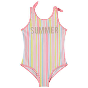 Maillot de bain 1 pièce rayé à print pailleté pour fille 
