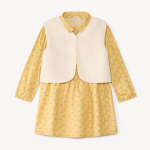 Ensemble 2 pièces robe chemise manches longues et gilet sherpa 