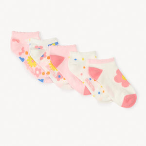 Lot de 5 chaussettes courtes à fleurs pour fille 