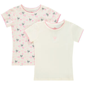 Lot de 2 maillots de corps manches courtes Stitch Disney fille 