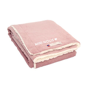 Couverture en velours côtelé 70 x 90 cm "Mini nous" lilas 