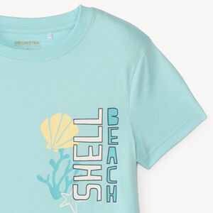 T-shirt manches courtes imprimé thème mer pour garçon  