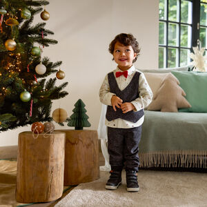 Ensemble long 3 pièces avec nœud papillon pour bébé garçon 