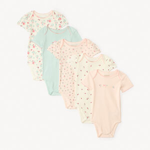 Lot de 5 bodies manches courtes fantaisie pour bébé fille  