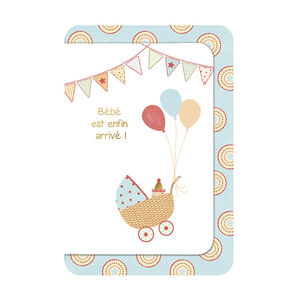 Faire-part de naissance avec enveloppe "Bébé est enfin arrivé !" 